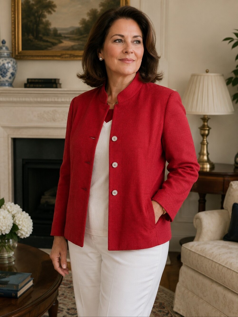 Marina Rinaldi Textured Cotton Blend Single-breasted Jacket Luxury Women's US 12